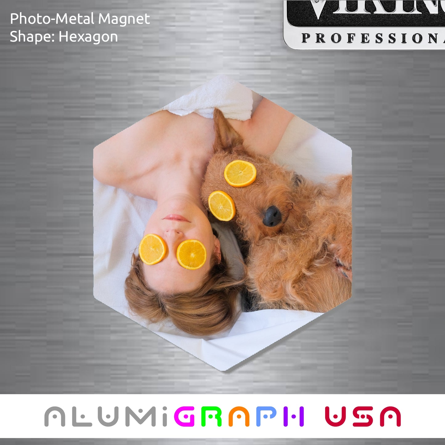 Hexagon Photo-Metal Magnet