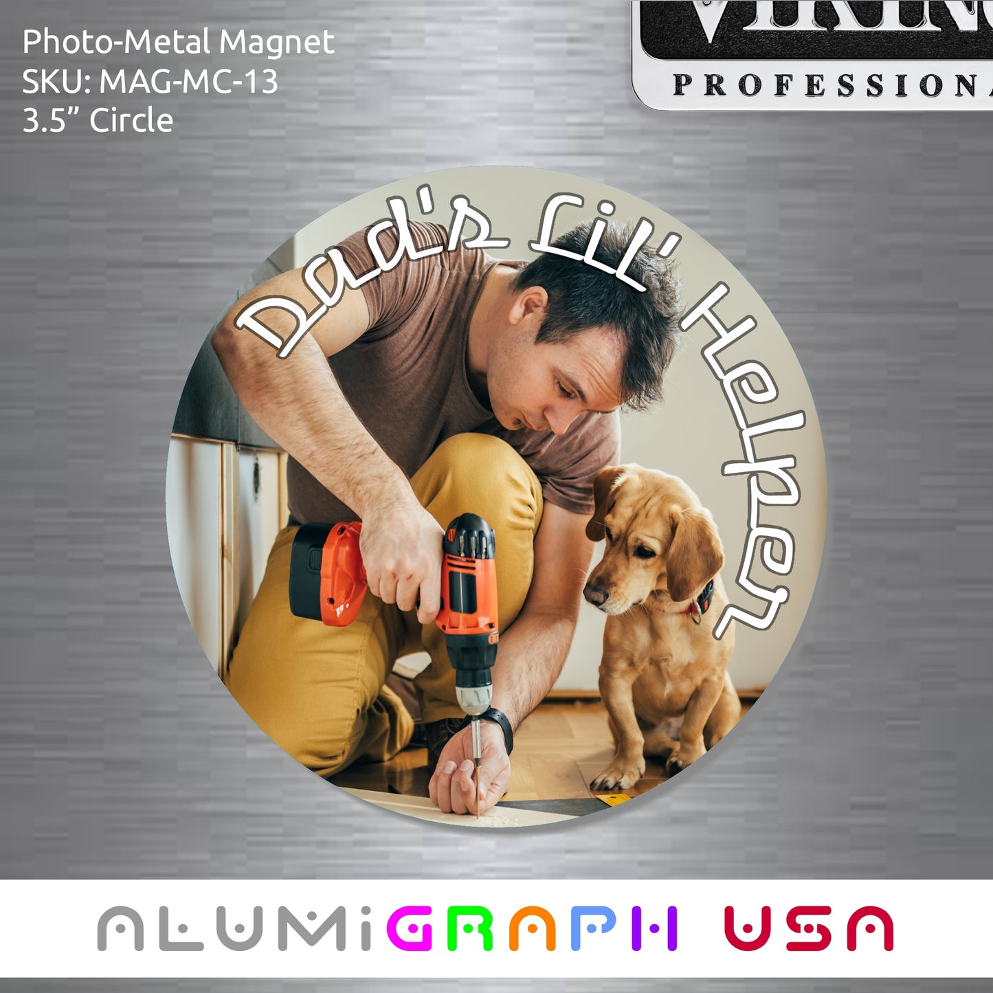 3.5" Circle Photo-Metal Magnet
