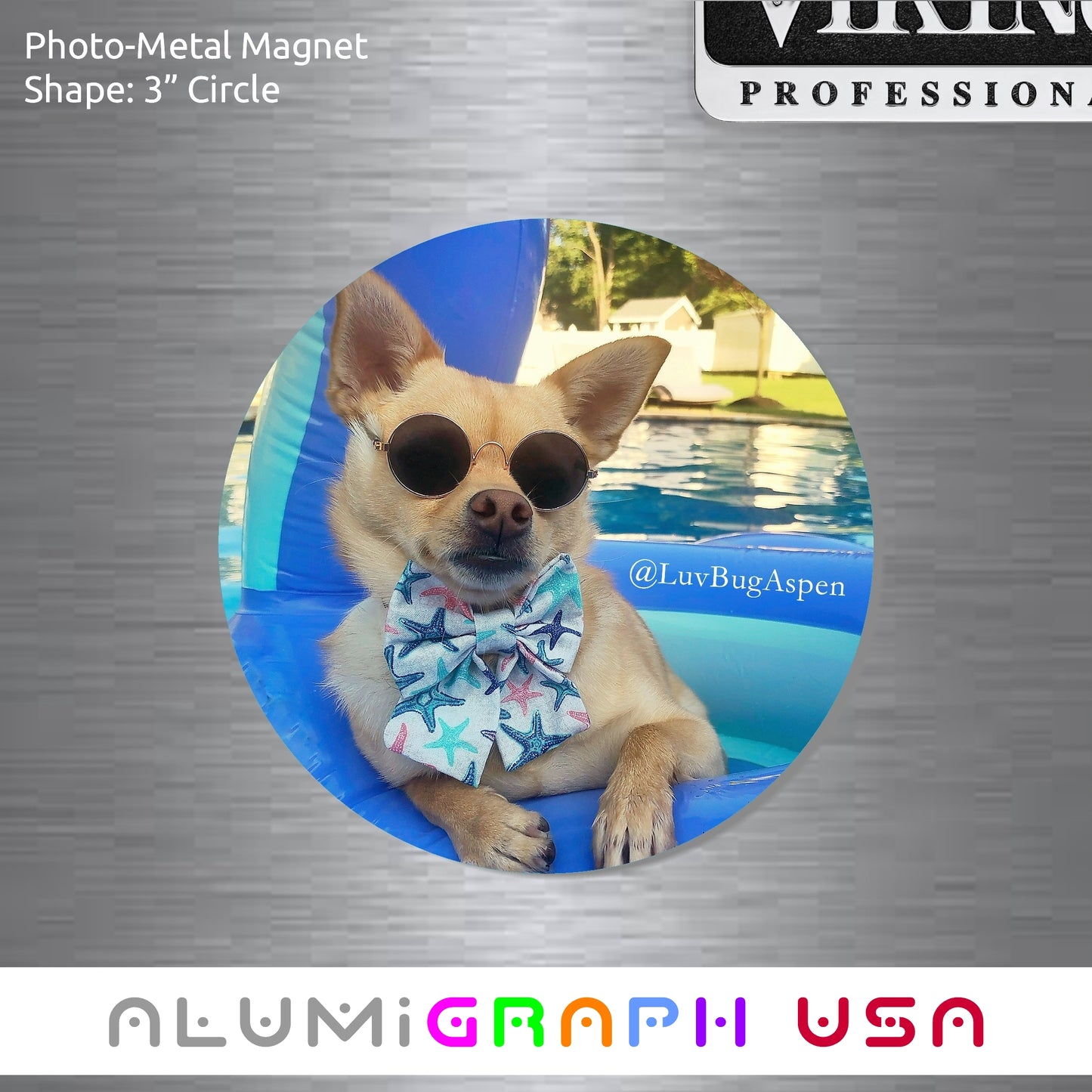 3" Circle Photo-Metal Magnet