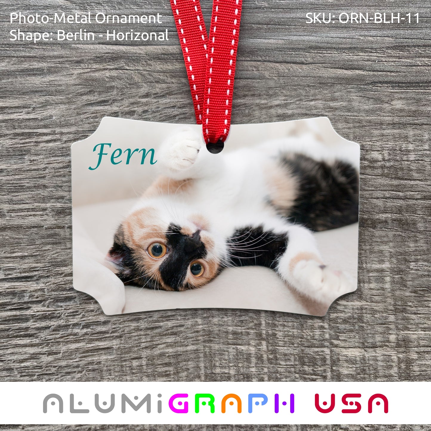 Berlin - Horizonal Photo-Metal Ornament