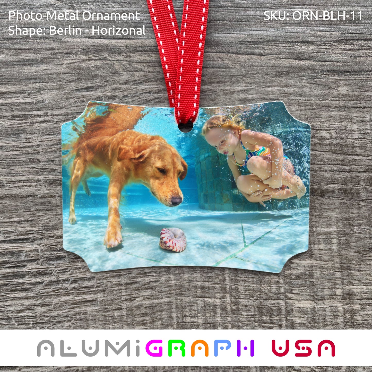 Berlin - Horizonal Photo-Metal Ornament
