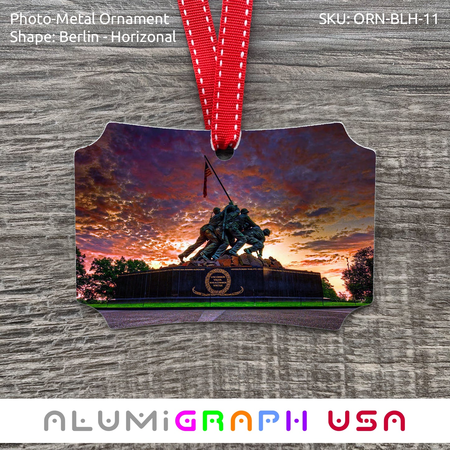 Berlin - Horizonal Photo-Metal Ornament