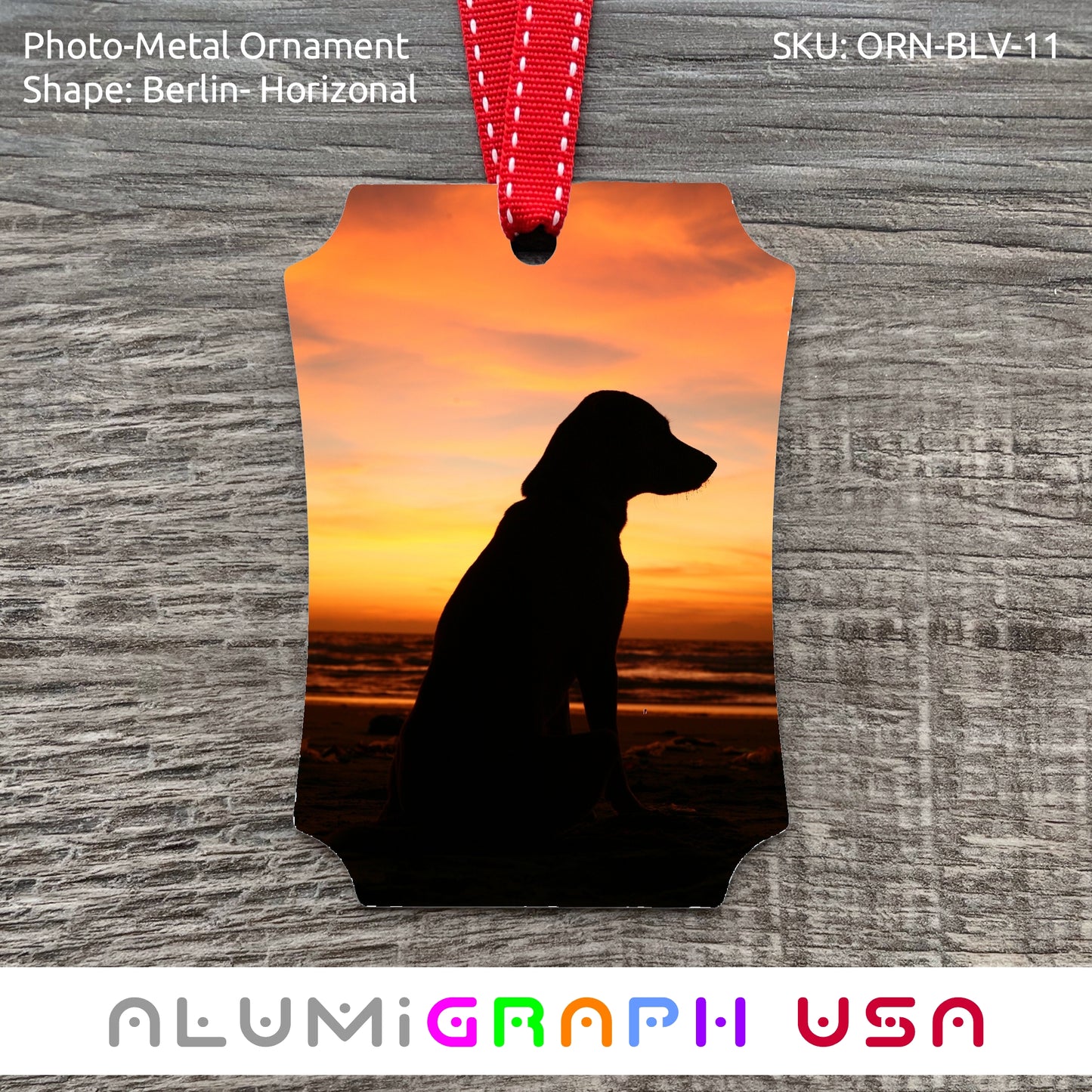 Berlin - Vertical Photo-Metal Ornament