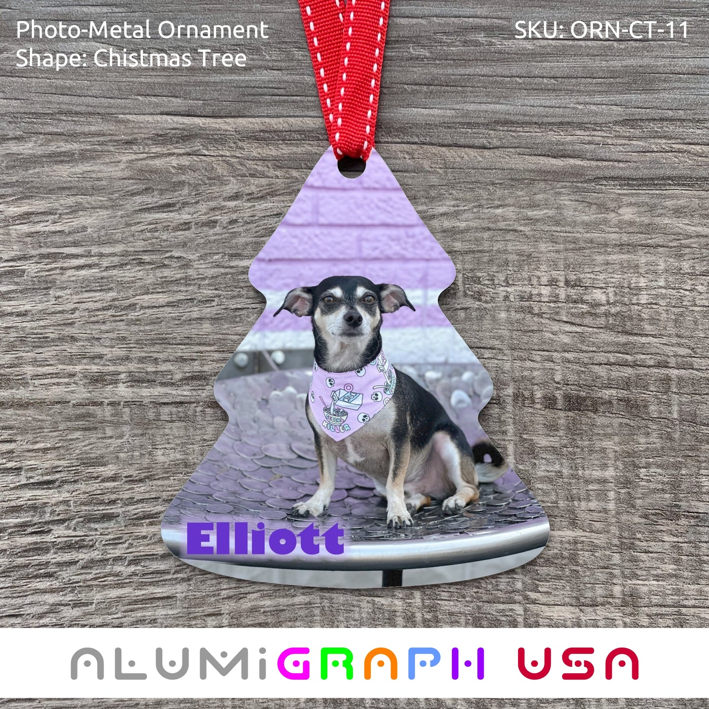 Christmas Tree Photo-Metal Ornament
