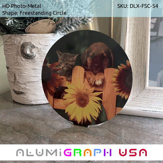 Freestanding Circle Shape Photo-Metal