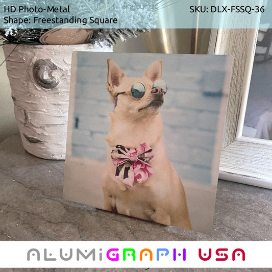 Freestanding Square Shape Photo-Metal