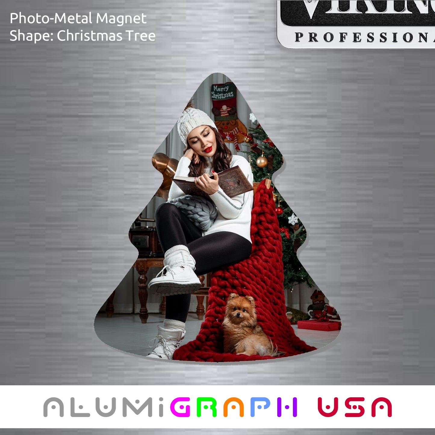 Christmas Tree Photo-Metal Magnet