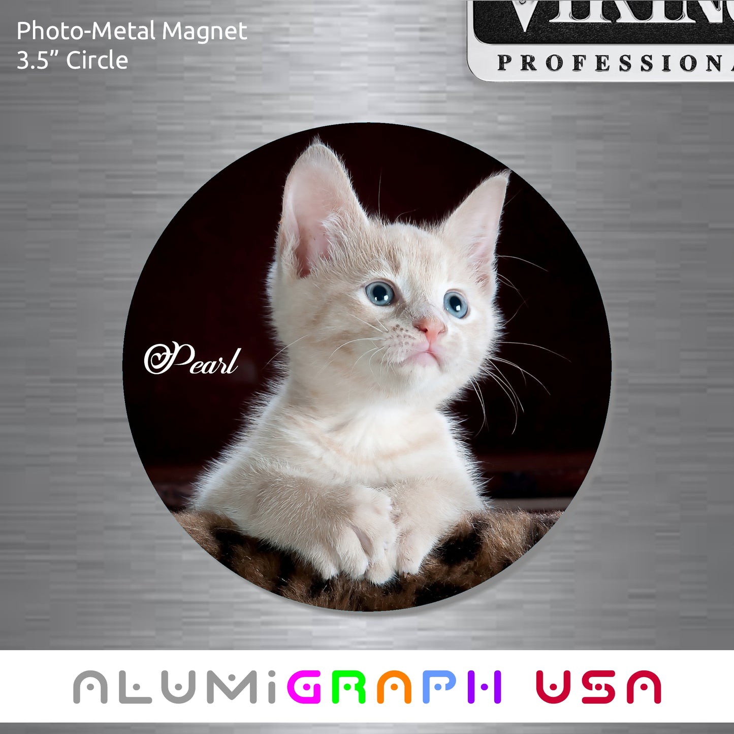 3.5" Circle Photo-Metal Magnet