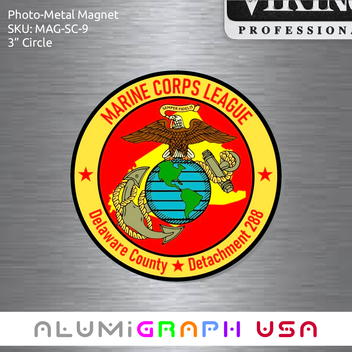 3" Circle Photo-Metal Magnet