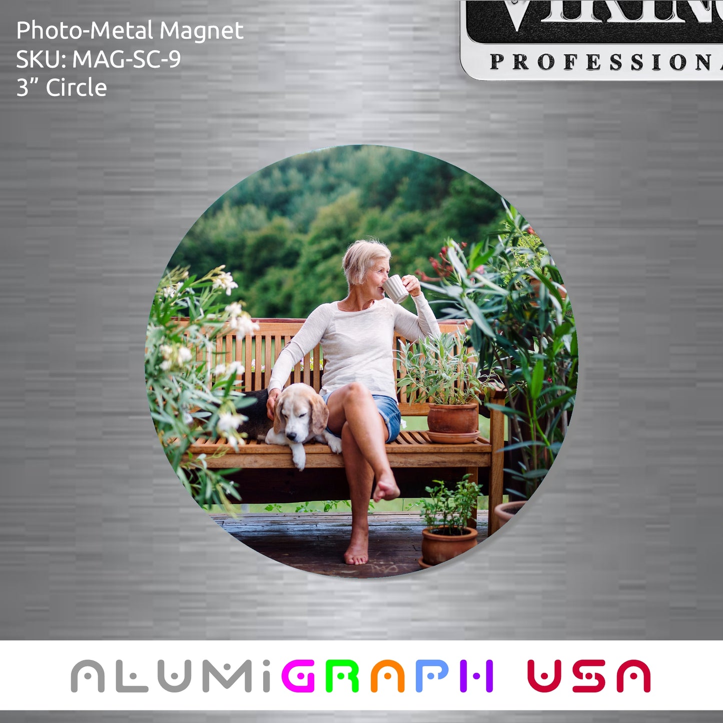 3" Circle Photo-Metal Magnet