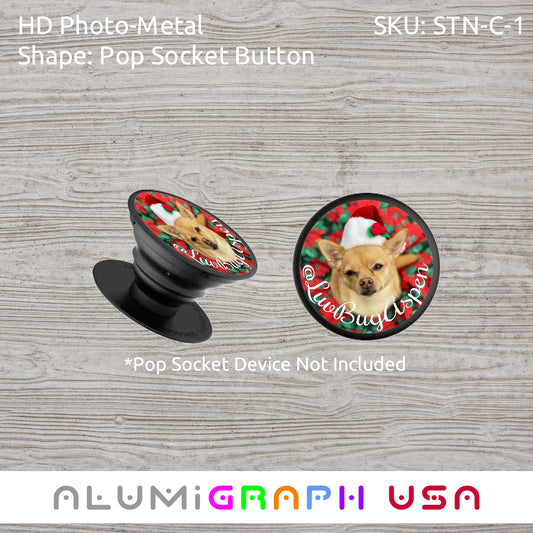 Novelty Photo-Metal Pop Socket Button