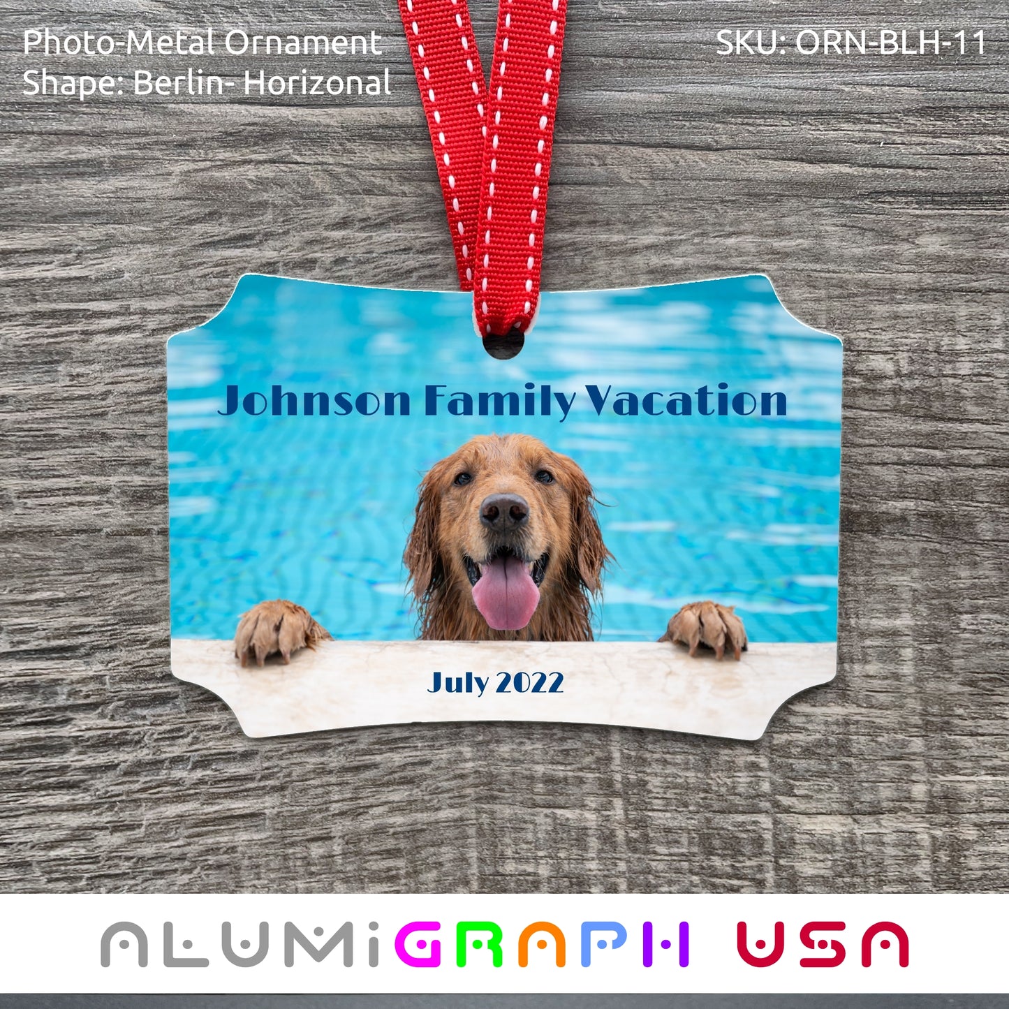 Berlin - Horizonal Photo-Metal Ornament
