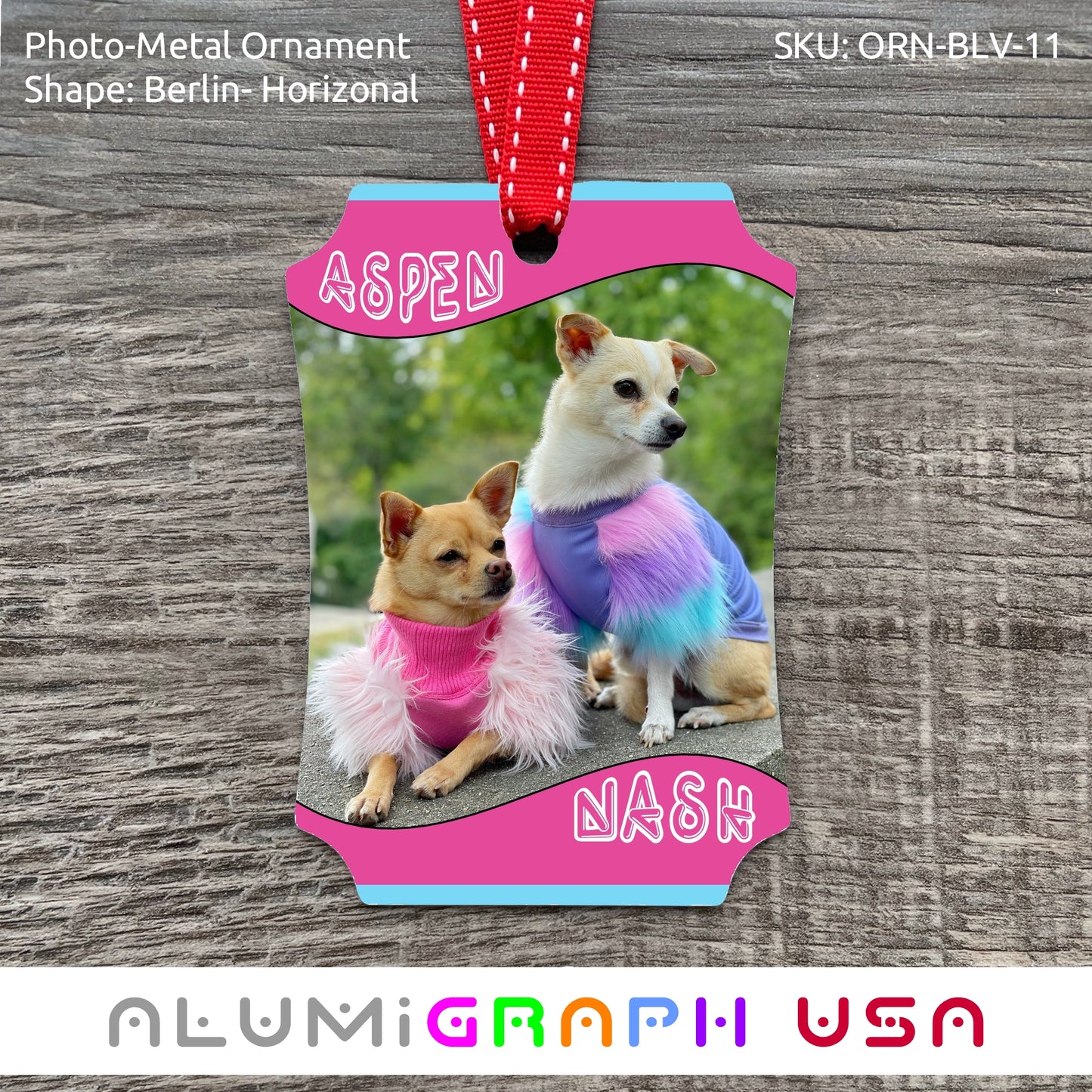 Berlin - Vertical Photo-Metal Ornament