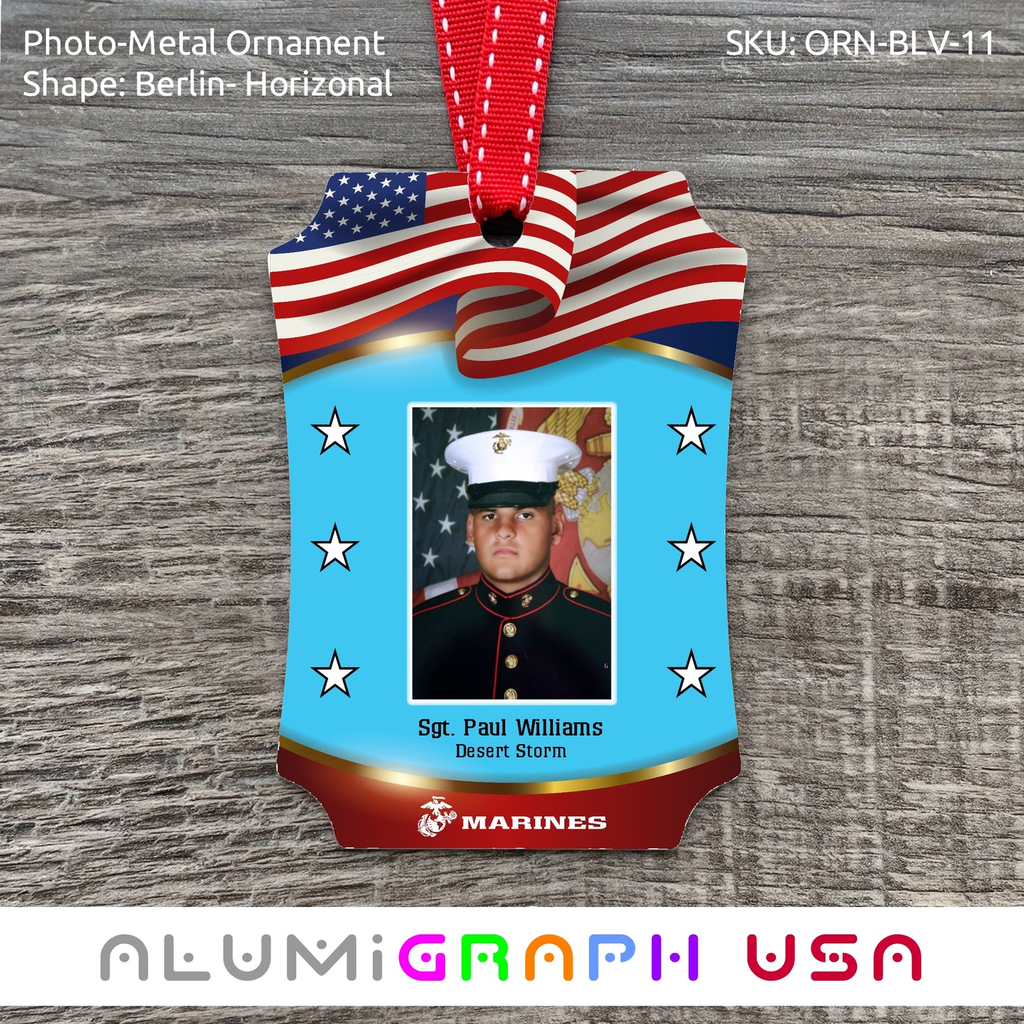 Berlin - Vertical Photo-Metal Ornament