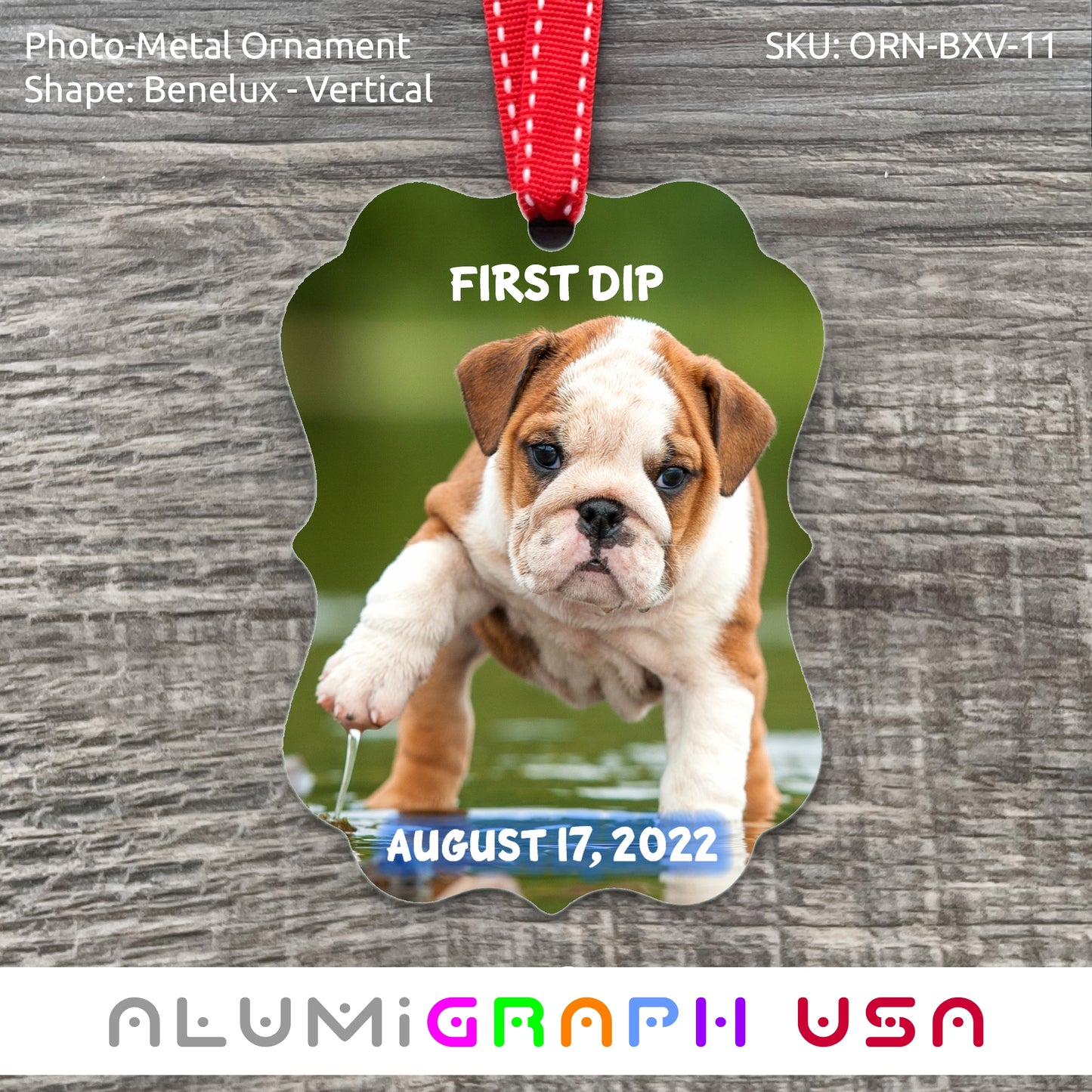 Benelux - Vertical Photo-Metal Ornament