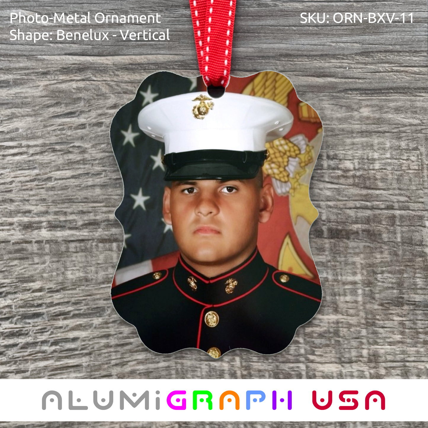 Benelux - Vertical Photo-Metal Ornament