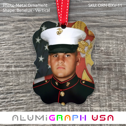 Benelux - Vertical Photo-Metal Ornament