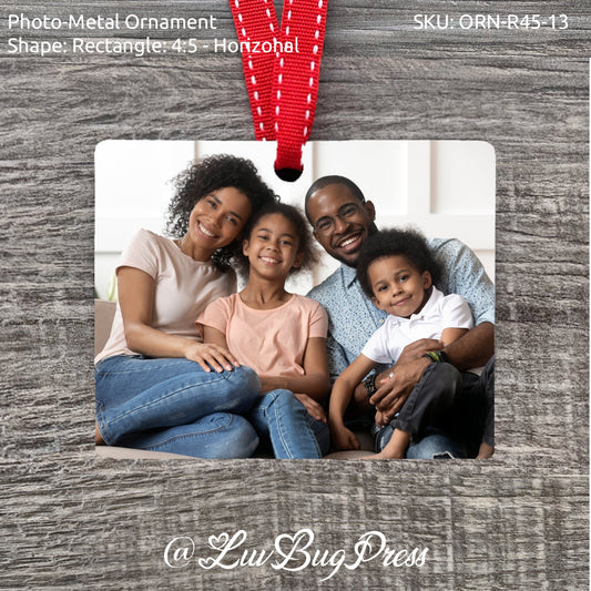Rectangle 4:5 - Horizontal Photo-Metal Ornament