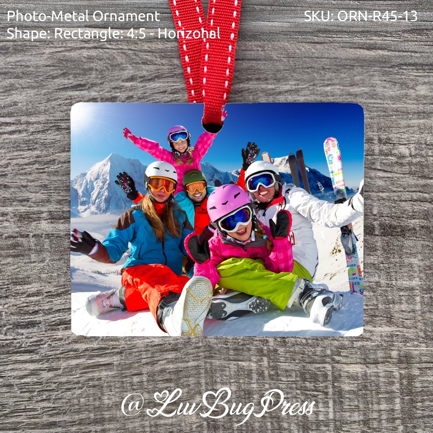 Rectangle 4:5 - Horizontal Photo-Metal Ornament