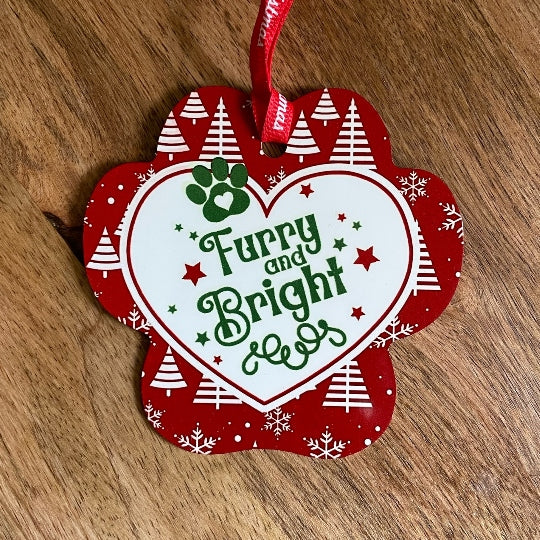 Cat Paw Photo-Metal Ornament